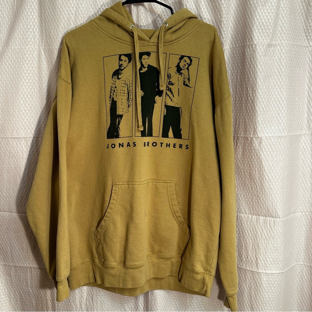 Jonas Brothers 2023 Tan Graphic Cotton Hoodie Size XXL